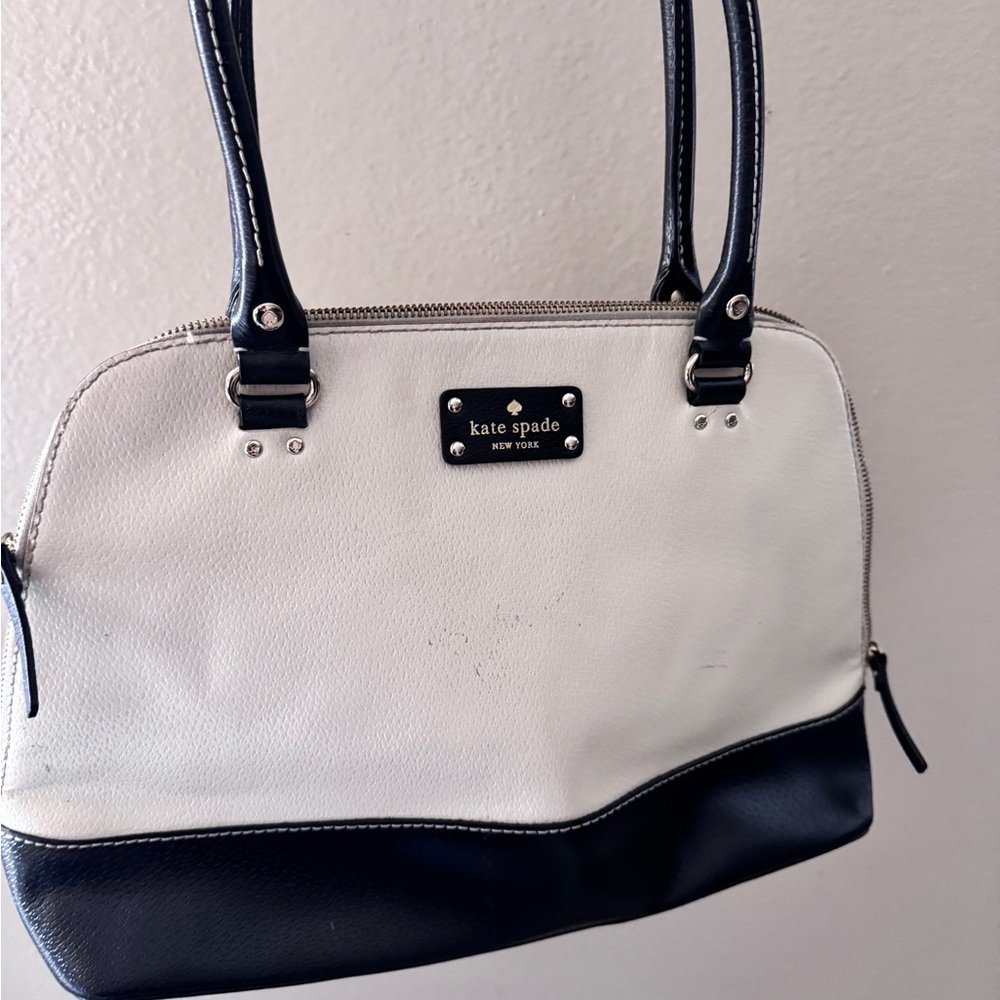 Kate Spade Black and Cream Satchel with Wallet
